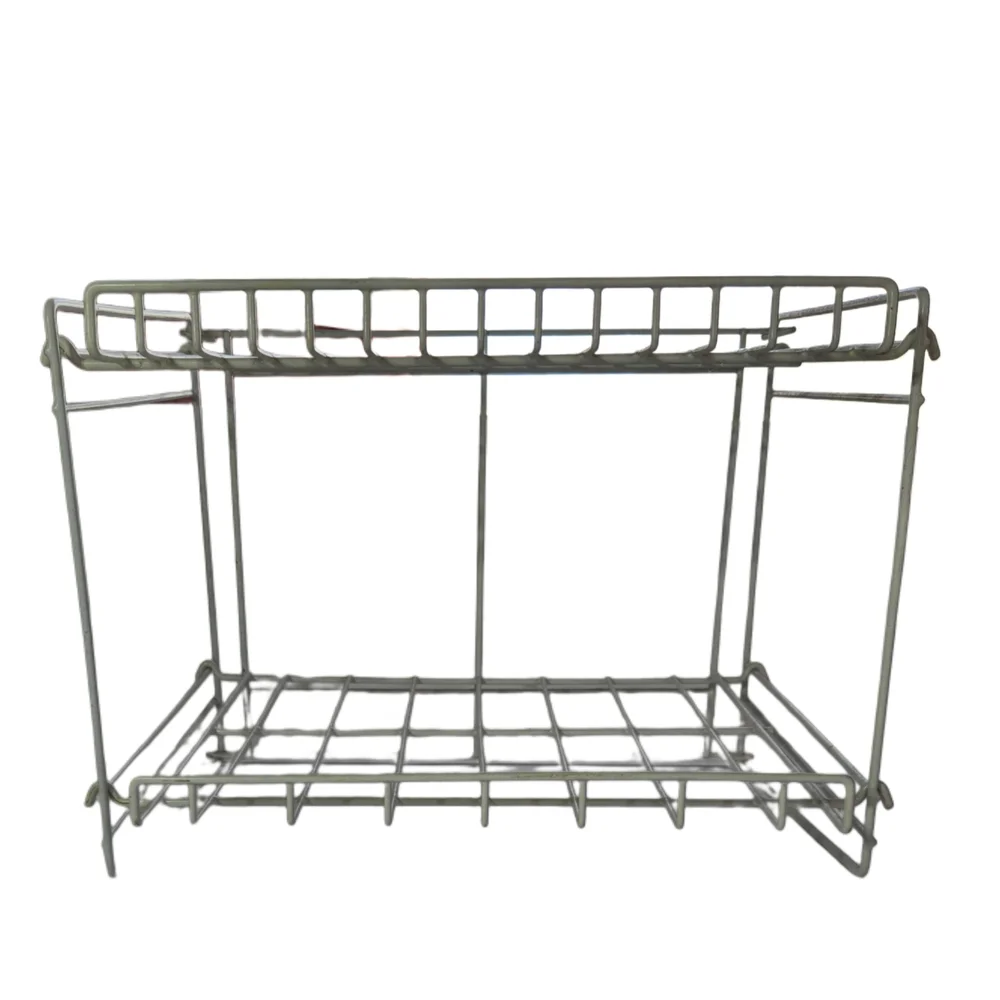 Vintage White Metal Wire Storage Rack